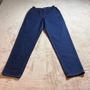 NWT L.L.Bean Comfort Waist Relaxed Fit Denim Jeans Dark Wash Women’s Size 12 MT